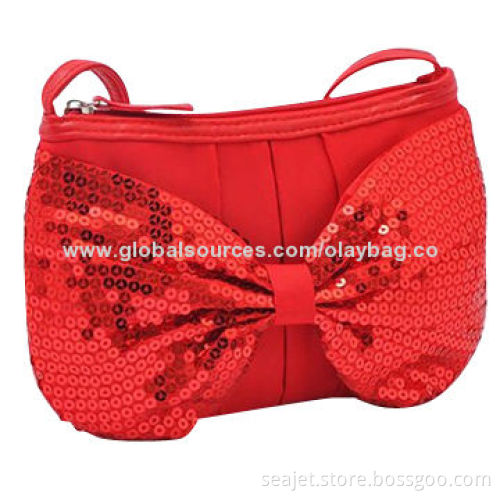 Cosmetic Bag, Made of Microfiber, with Bowknot in Front